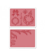 TROQUEL SIZZIX thinlits + carpeta emboss Pinecone & Ornament Set 2