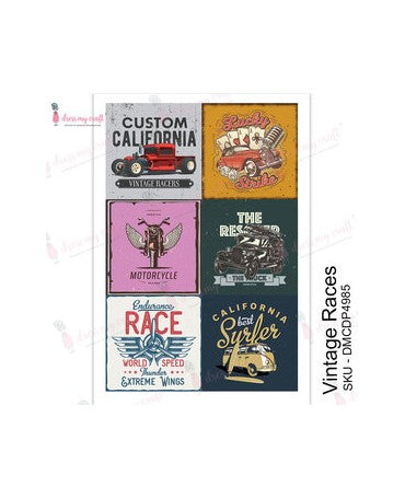 Transfer DRESS MY CRAFT A4 Vintage Races 1