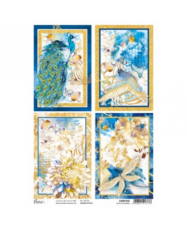 Papel Arroz CIAO BELLA A4 Indigo Ephemera 1