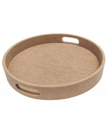 Madera BANDEJA Redonda 33cm 1