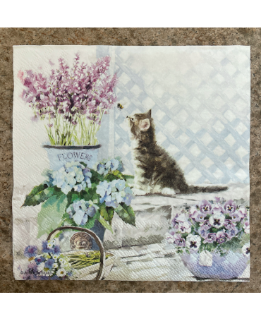 Servilletas GATO flowers 1
