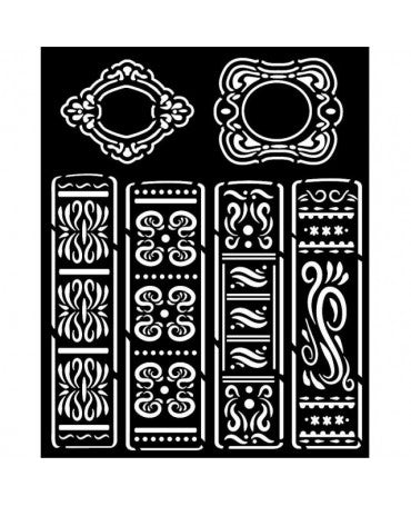 STENCIL STAMPERIA VINTAGE LIBRARY Libros 20x25cm 1