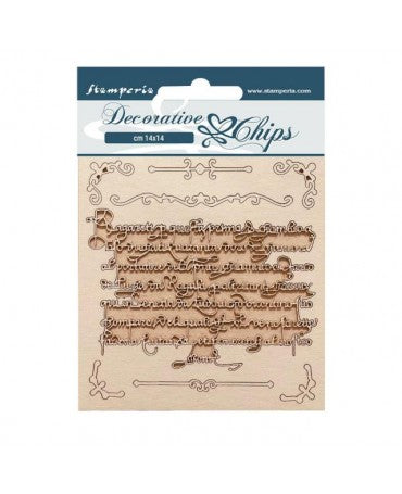 CHIPS Stamperia14x14cm VINTAGE LIBRARY Texto 1