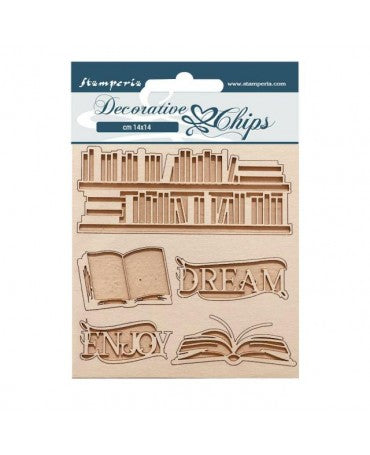 CHIPS Stamperia14x14cm VINTAGE LIBRARY Baldas Libros 1
