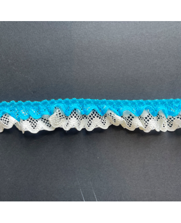PUNTILLA NYLON 28 mm Beig y turquesa 1