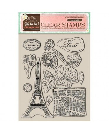 SELLO silicona STAMPERIA 14x18 OH LA LA Tour Eiffel 1