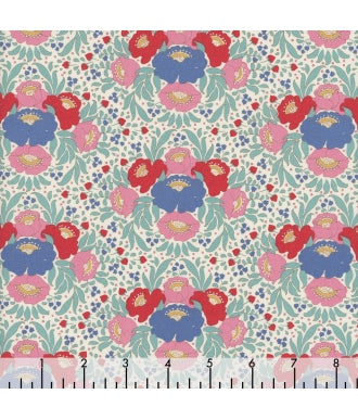Tela Tilda Jubilee Autumn Bouquet teal 1