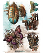 Papel arroz Alchemy of art STEAMPUNK mariposa morada 1