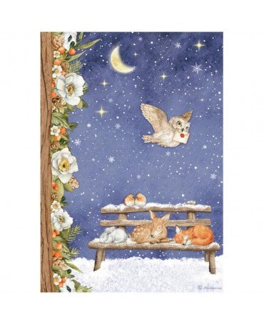 Papel arroz Stamperia A4 Winter Valley Sweet Night 1