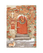 Papel arroz Stamperia A4 All Around Christmas puerta roja 1