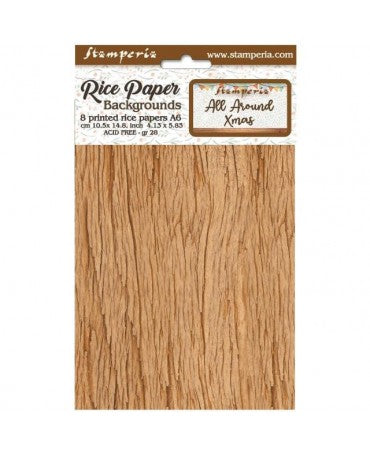 Papel arroz Stamperia A6 All Around Christmas backgrounds (8UD) 1
