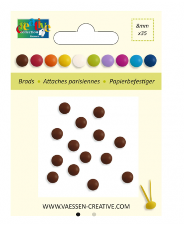 BRADS 8MM 35pc Chocolate 1