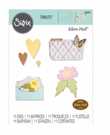 TROQUEL SIZZIX thinlits Set Envelope Folder & Flowers Set 2