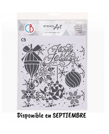 STENCIL CIAO BELLA Happy holidays 20x20cm 1