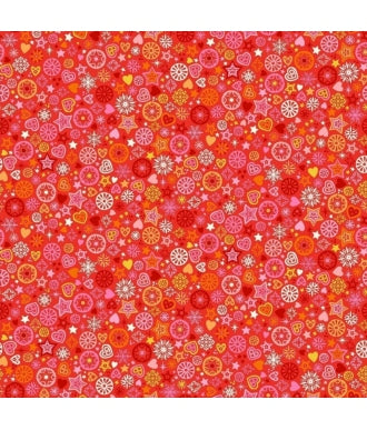 Tela Makower Christmas Brights Merry Motifs 024_R Red 1