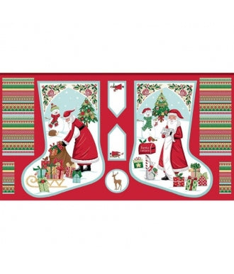 Panel Makower Christmas Wishes Stocking 1