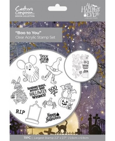 Sello silicona Crafters Companion All Hallows Eve Boo to You 1