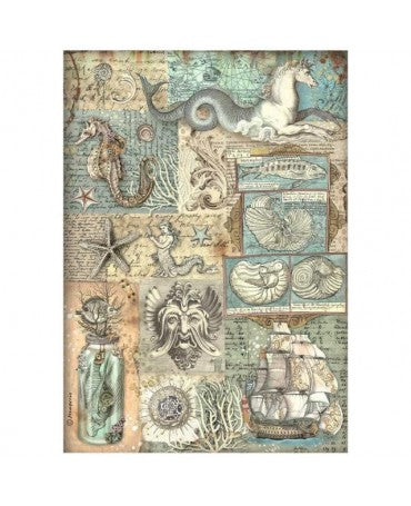 Papel arroz Stamperia A4 Songs of the Sea textura 1