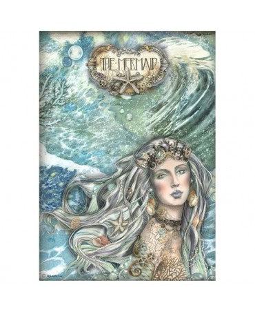 Papel arroz Stamperia A4 Songs of the Sea La Sirena 1