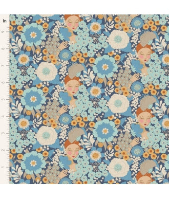 Tela Tilda Wallflower Wallflower Blue 100607 1