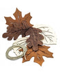 FLOR AUTUMN woodgarland 6 hojas y cordón 11cm apróx 1