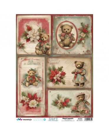 Papel Arroz Seda JAPONÉS SOFT A3 NAVIDAD TARJETAS OSOS 1