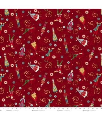 Tela Henry Glass Fabrics Scandinavian Holiday 3451-88 Red/Multi 1