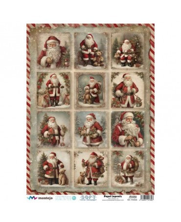 Papel Arroz Seda JAPONÉS SOFT A3 NAVIDAD MINI RETRATOS SANTA 1