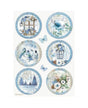 Papel arroz Stamperia A4 BLUE LAND círculos 1