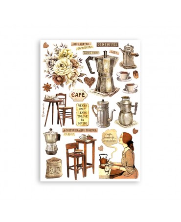 Washi Tape STAMPERIA 8 HOJAS A5 COFFEE AND CHOCOLATE 2