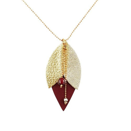 Collar ni une ni deux tulipe prune oro rosa 1