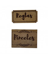 MADERA SELLO BAJO RELIEVE 6-8CM PINCELES 2