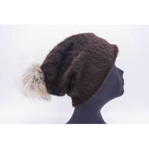 Gorro de pompon de mapache capogiro marron 1