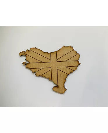 Madera Mapa Euskadi Ikurriña 20cm 1