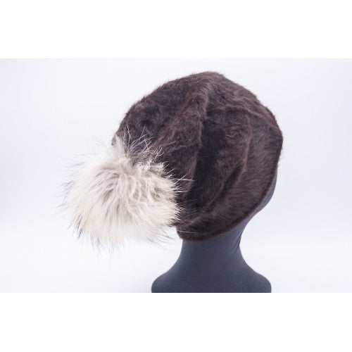 Gorro de pompon de mapache capogiro marron 2