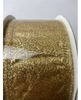 CINTA LAZO CIRCULOS DORADOS RIBETE METALICO 1M/65MM 2