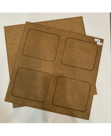 Madera Marco cuadrado 35x35 con 4 huecos + base 1