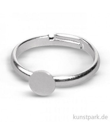 Anillo con placa platino 6 mm 2 UD 1