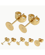 Pendientes tipo clavo 6mm 50pcs Dorado 1