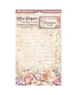 Papel arroz Stamperia A6 ROMANCE FOREVER backgrounds (8UD) 1