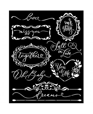 STENCIL STAMPERIA 20x25 ROMANCE FOREVER PLATES 1