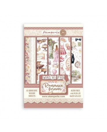 Washi Tape STAMPERIA 8 HOJAS A5 ROMANCE FOREVER 1
