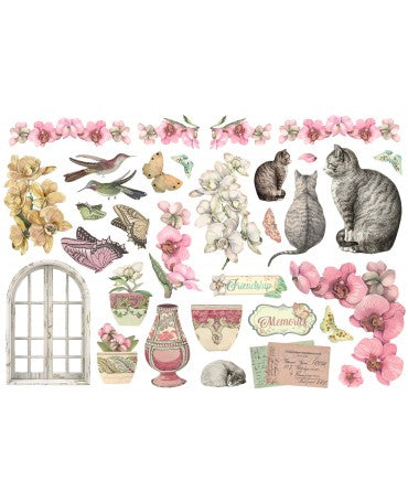 Ephemera Stamperia Orchids and Cats 2