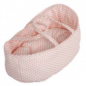 Capazo muñecas 36cm topos rosa barrutoys 1