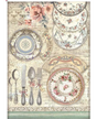 Papel arroz Stamperia A4 Brocante Antiques platos de cerámica 1