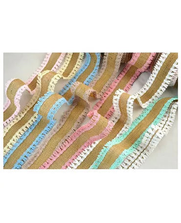 CINTA DE YUTE CON FLECOS DE COLORES MINT 1