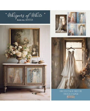 PAPEL SEDA PRIMA Whispers of White 3 Hojas 2