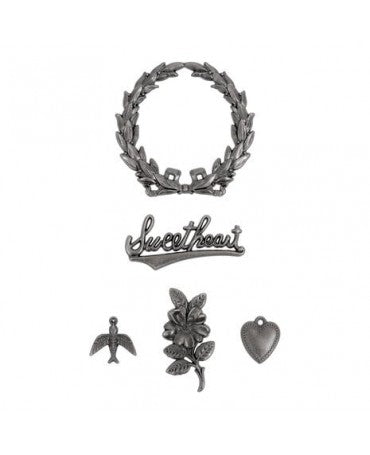 Tim Holtz Adornments Sweetheart (5pcs) 2