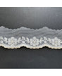 PUNTILLA TUL Bordado FLORES Y ONDAS blanco 40mm 1