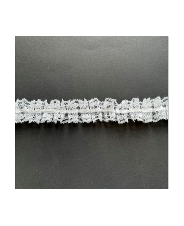 PUNTILLA nylon flores plisada 25mm 1